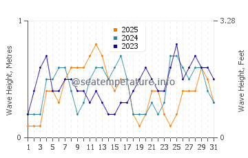 Waves height in Yook in January