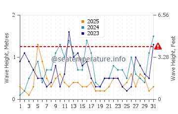 Waves height in Zygi in January