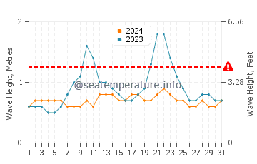 Altura de las olas en Riviera Nayarit en octubre
