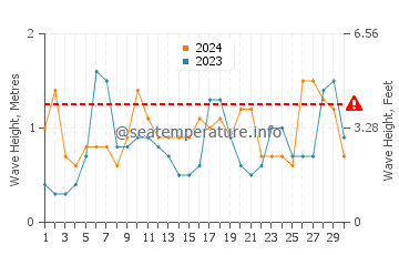 Waves height in Atami in November