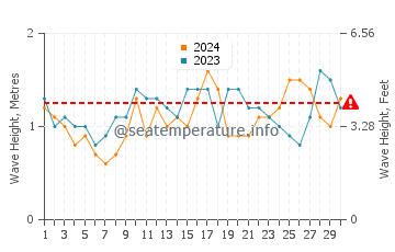 Waves height in Dee Why in November
