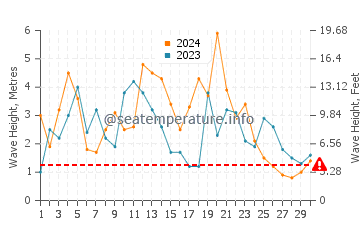 Waves height in First Beach in November