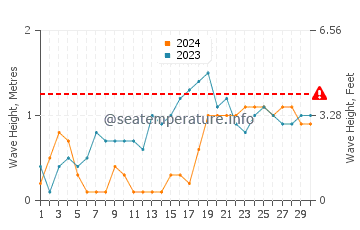 Waves height in Magsaysay in November
