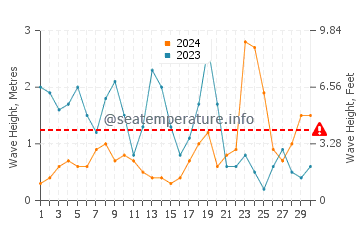 Waves height in Neyland in November