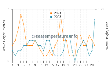 Waves height in Palacios in November