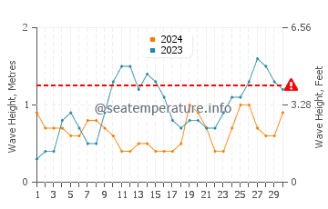 Altura das ondas Palomino em novembro