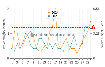 Waves height in Penguin in November