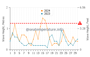 Waves height in Playa de El Rinconcillo in November