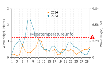 Waves height in Salinas del Carmen in November