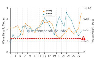 Waves height in Shark's Cove in November