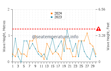 Waves height in Shengli in November