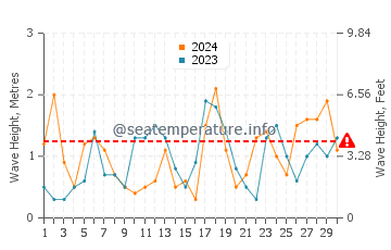 Waves height in Shingu in November