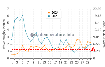 Waves height in Silveira in November