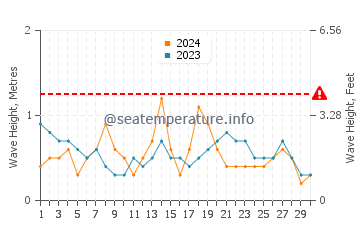 Waves height in Taylors Mistake in November