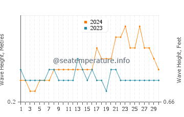 Waves height in Tiku in November