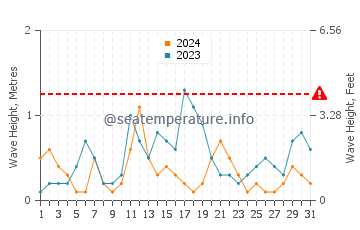 Wellenhöhe in Delnor-Wiggins im Dezember