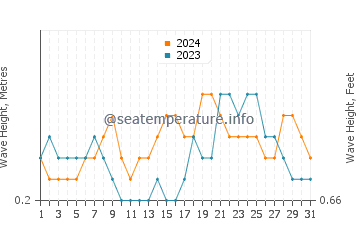 Waves height in Irirum in December