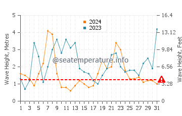 Altezza delle onde La Cotinière a dicembre