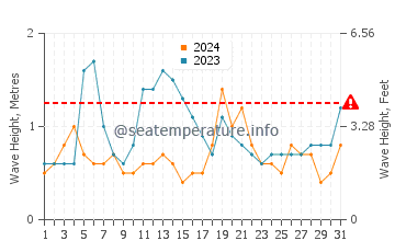 Waves height in Miyazaki Shi in December