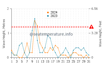 Altura de las olas en Puertecitos en diciembre