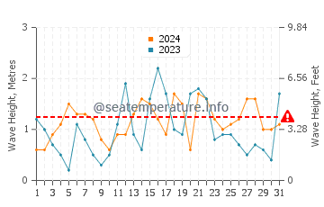 Waves height in Shingu in December