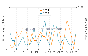 Waves height in Takahama in December