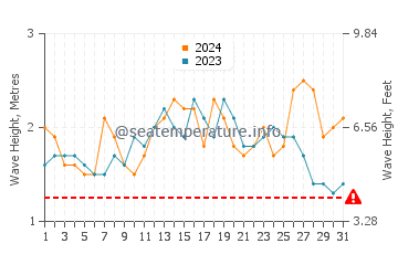 Wellenhöhe in Tamatam im Dezember