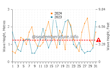 Waves height in Yakushima in December