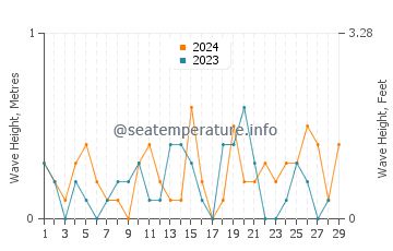 Waves height in Izumi in February