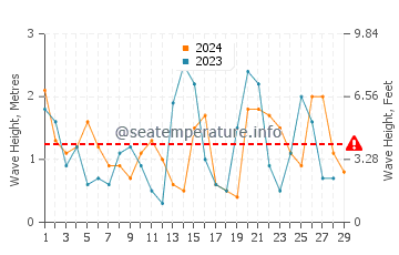 Waves height in Suishohama beach in February