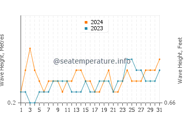 Waves height in Chinchani in March