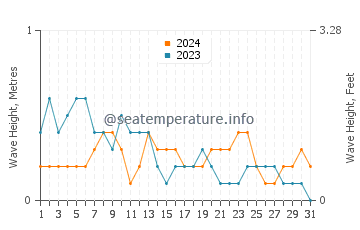 Waves height in Clarin in March