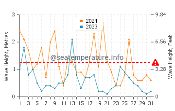 Waves height in Suishohama beach in March