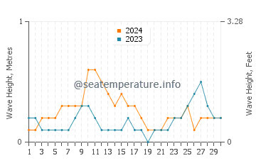Waves height in Yaring in April