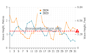 Waves height in Afife in May