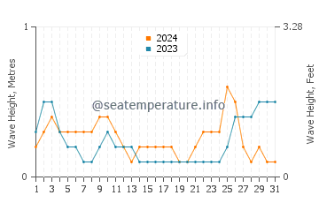 Waves height in Basiad in May