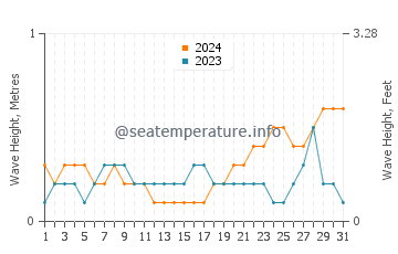 Waves height in Beypore in May