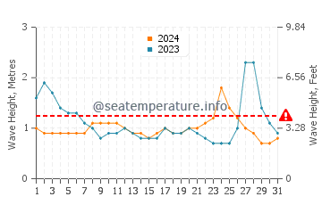 Waves height in Borongan in May