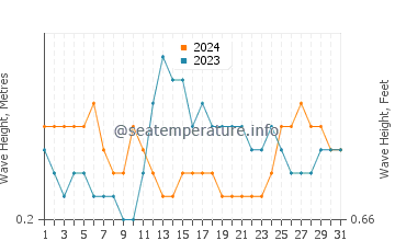 Waves height in Cuddalore in May