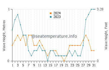 Waves height in Magsaysay in May