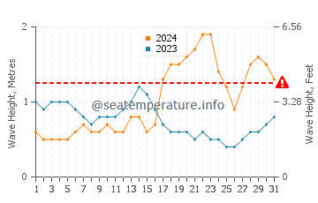 Waves height in Male in May