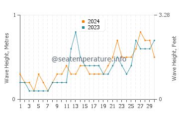 Waves height in Bosaso in June