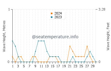 Waves height in General Luna in June