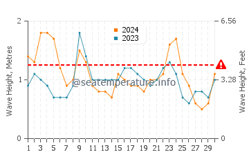 Waves height in Hachinohe in June