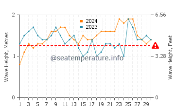 Waves height in Mannar in June