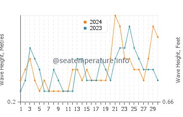 Waves height in Mole Saint Nicolas in June
