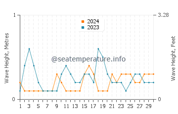 Waves height in Neta in June