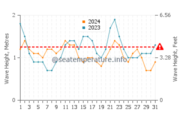 Waves height in Anaza in July