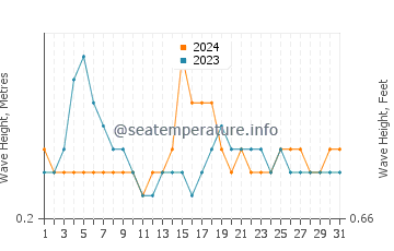 Waves height in Beypore in July