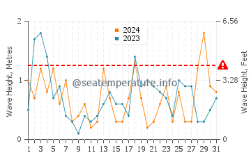 Waves height in Debki in July